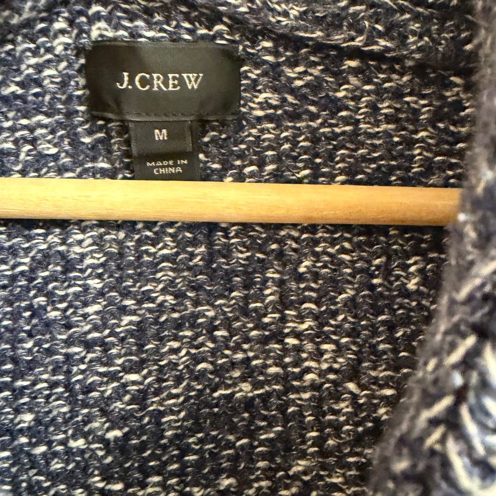 J‎ Crew Mens Blue Speckled Shawl Collar Knit Cardigan Sweater M Old Money Preppy - Picture 4 of 9